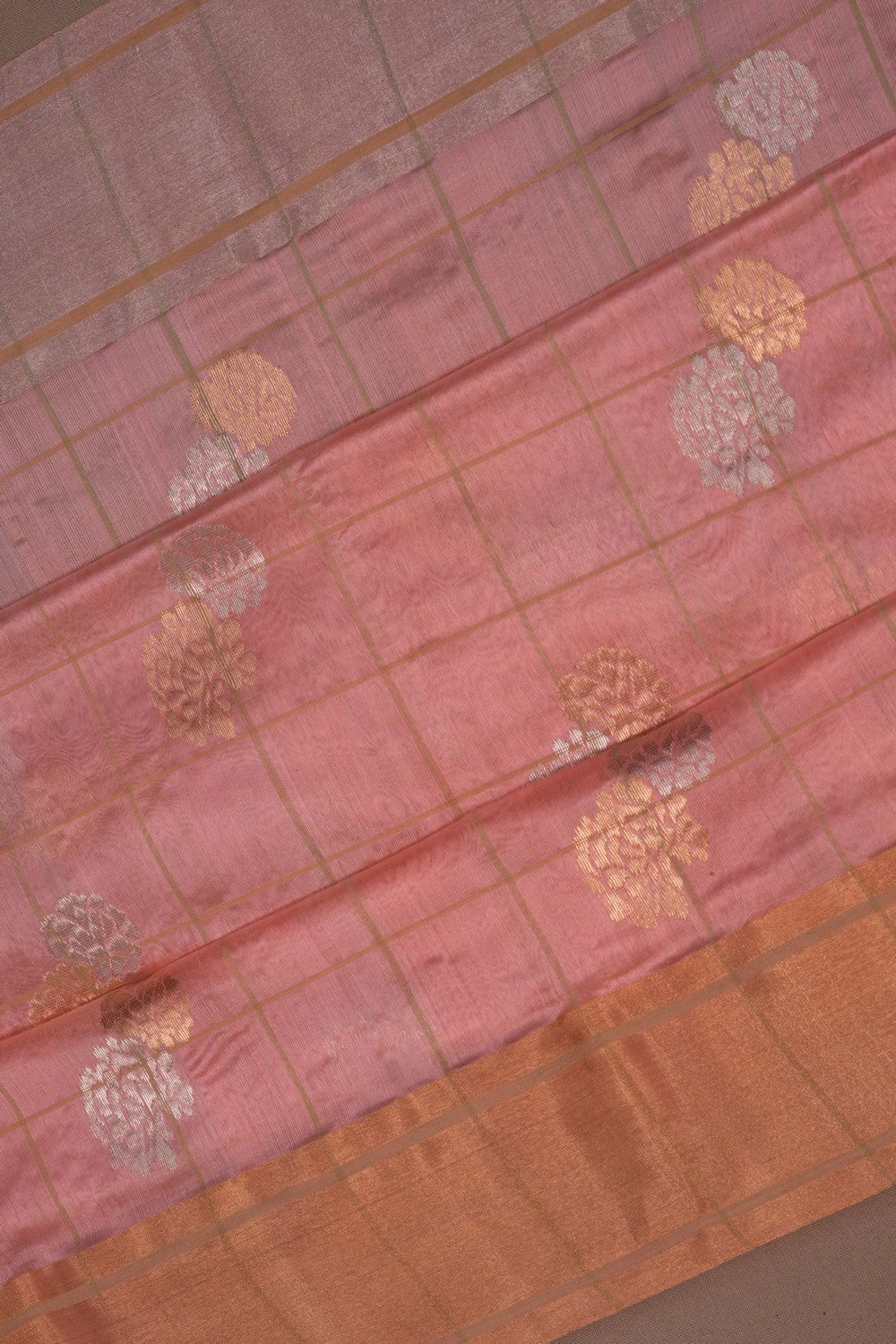 Image of Chanderi Silk Pink Saree